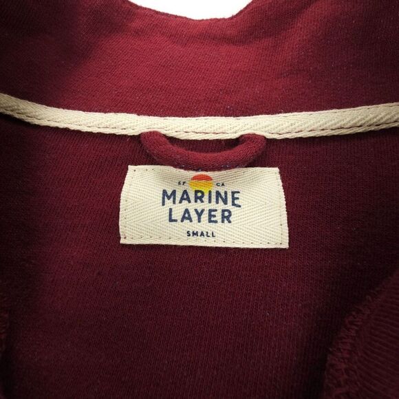 NEW Huckberry Marine Layer Clayton Textured Pullover Sweater Cabernet Heather - Picture 2 of 7